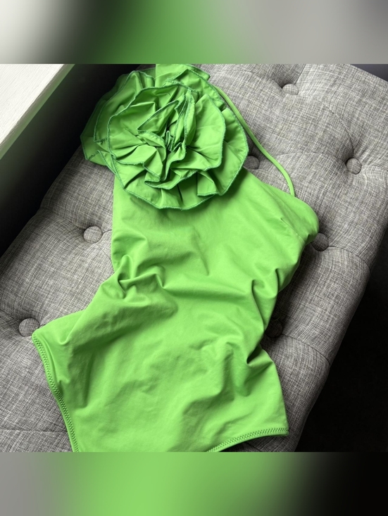 Zara Other - Zara Green Floral Ruffle One Piece Swimsuit